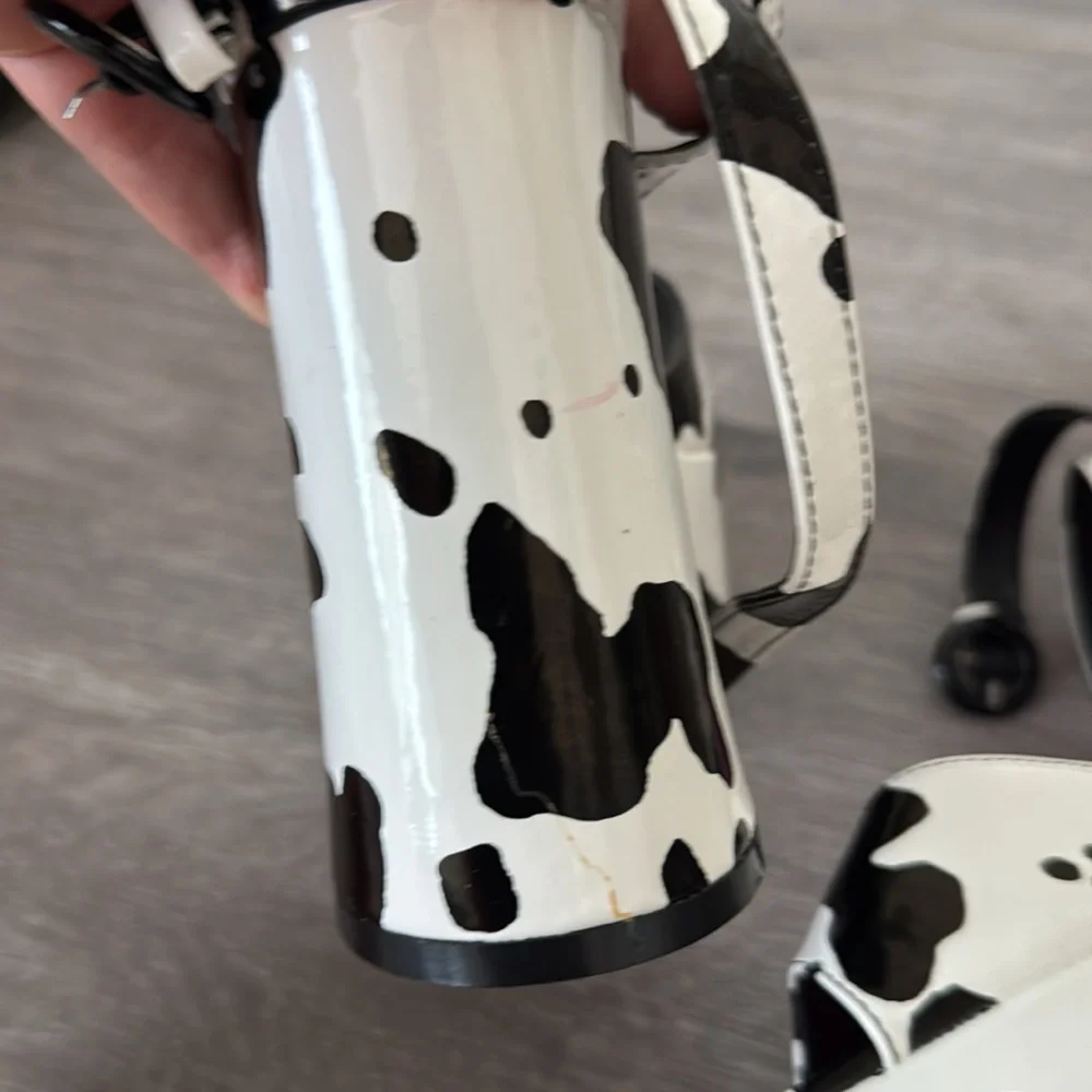 Cow Print Platform Sandals